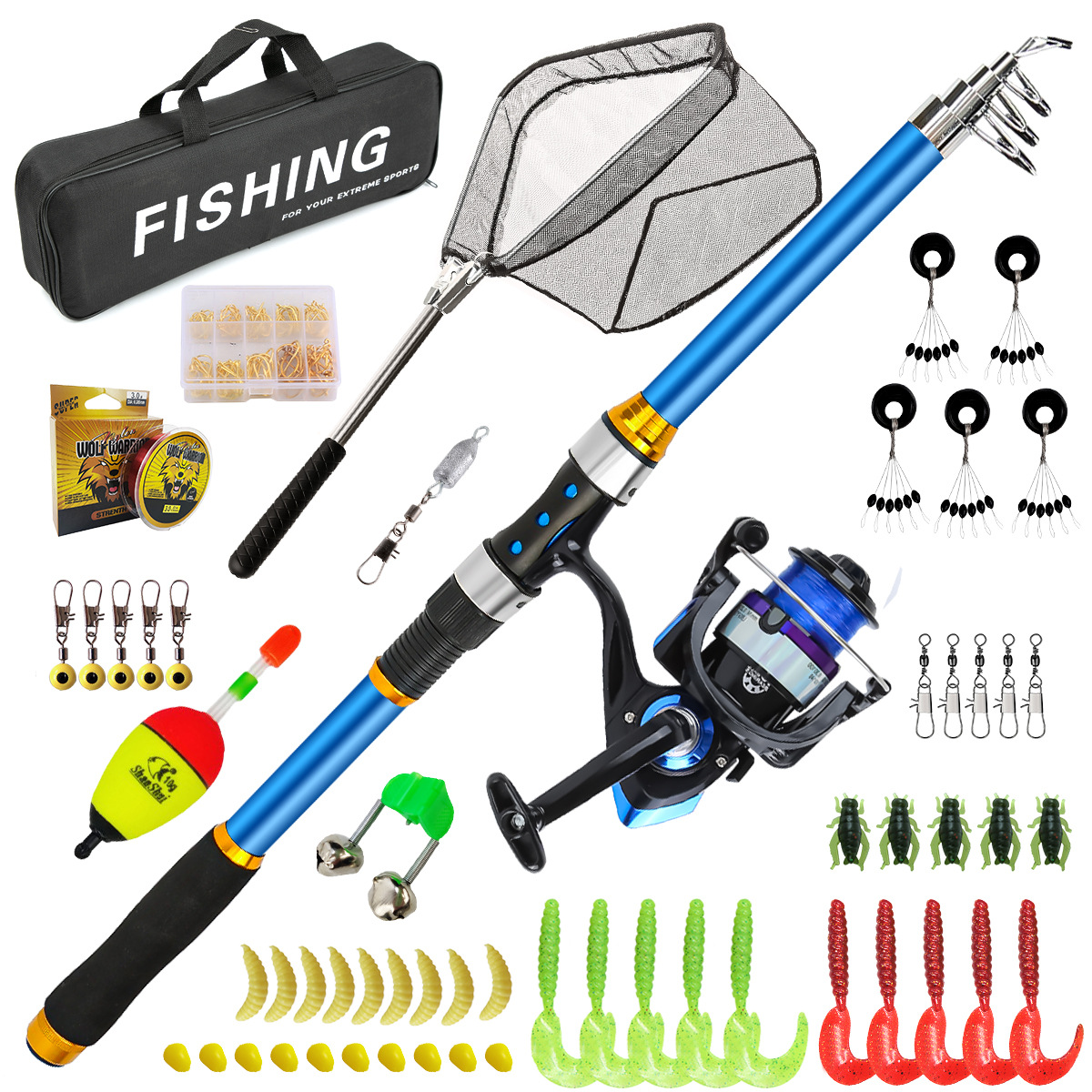 Freshwater Line - Set Joran Pancing Serat Kaca Teleskopik