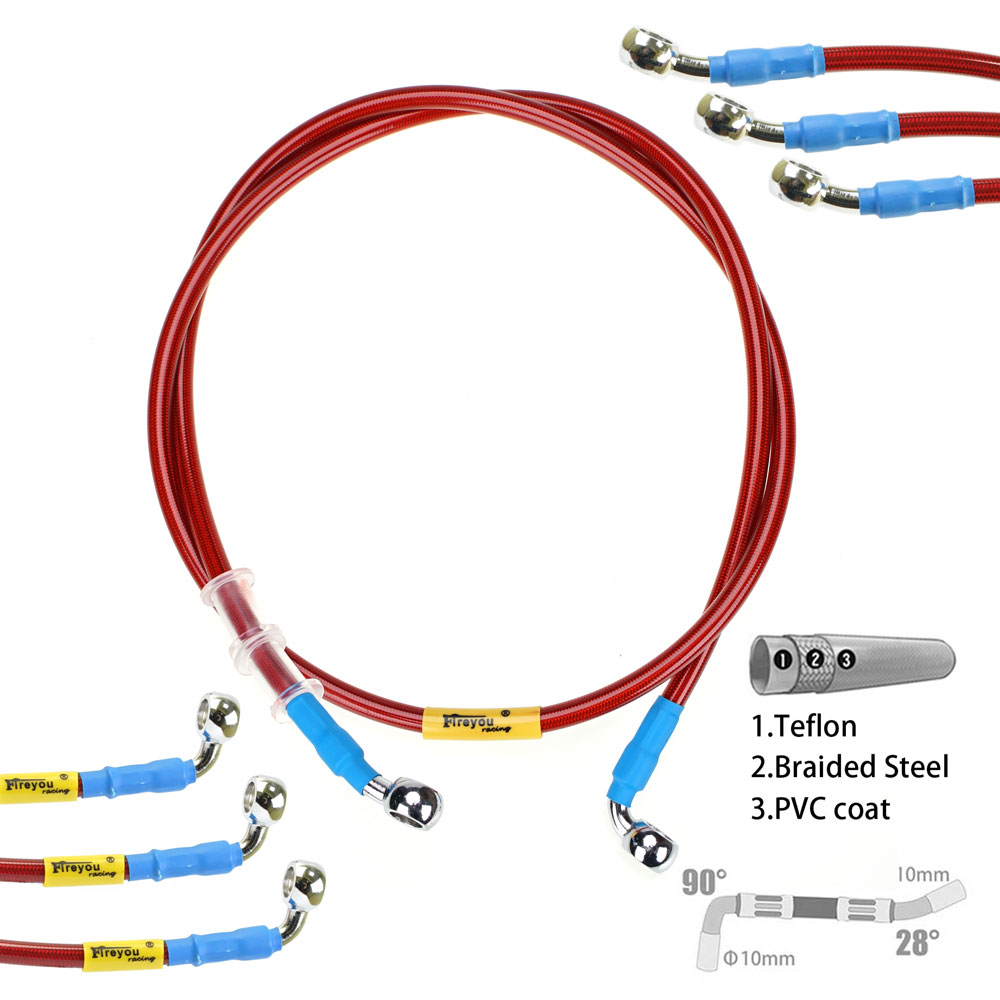 Braided Line - Selang rem hidrolik, 400mm-2400mm kabel 10mm