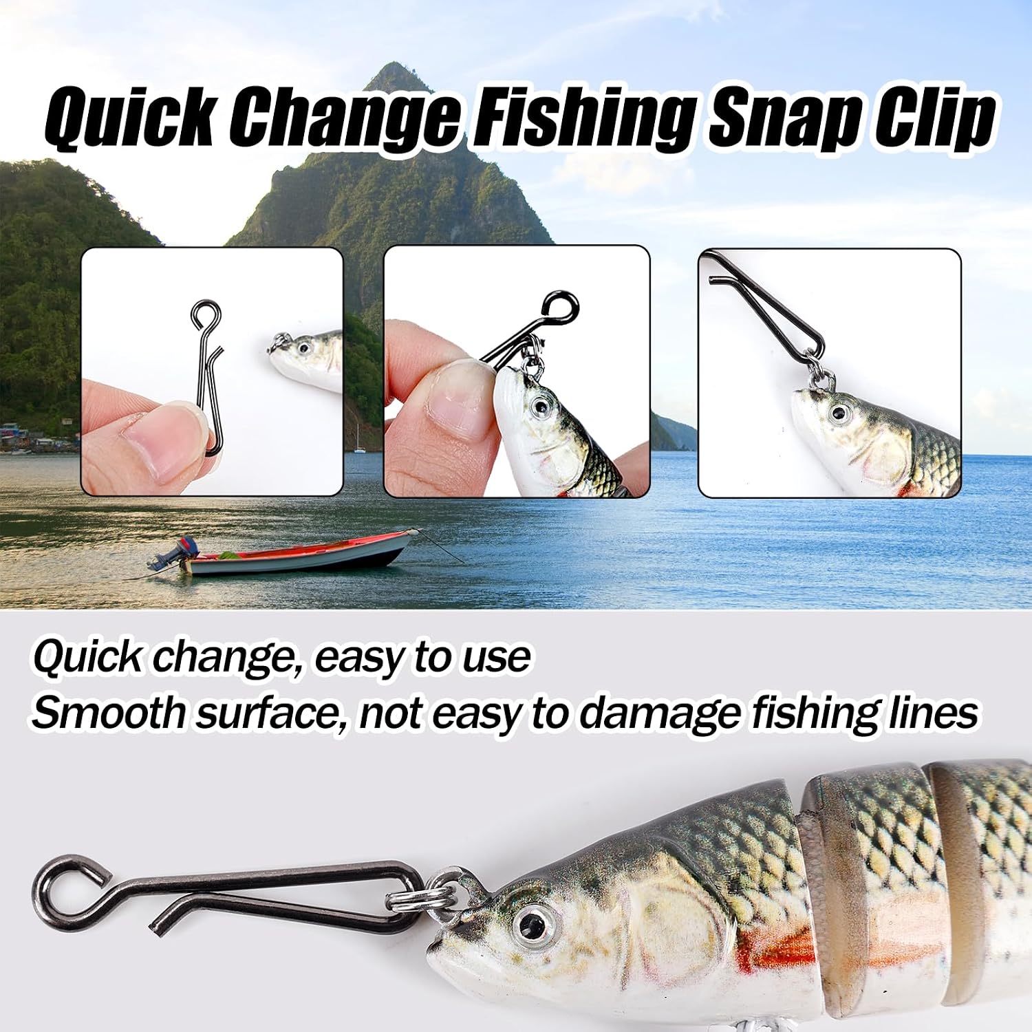 100Pcs Klip Snap Pancing Baja  - Freshwater Line ulasan dan harga