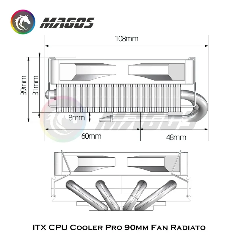 ITX kipas Radiator CPU Pro 90m - Fly Line ulasan dan harga