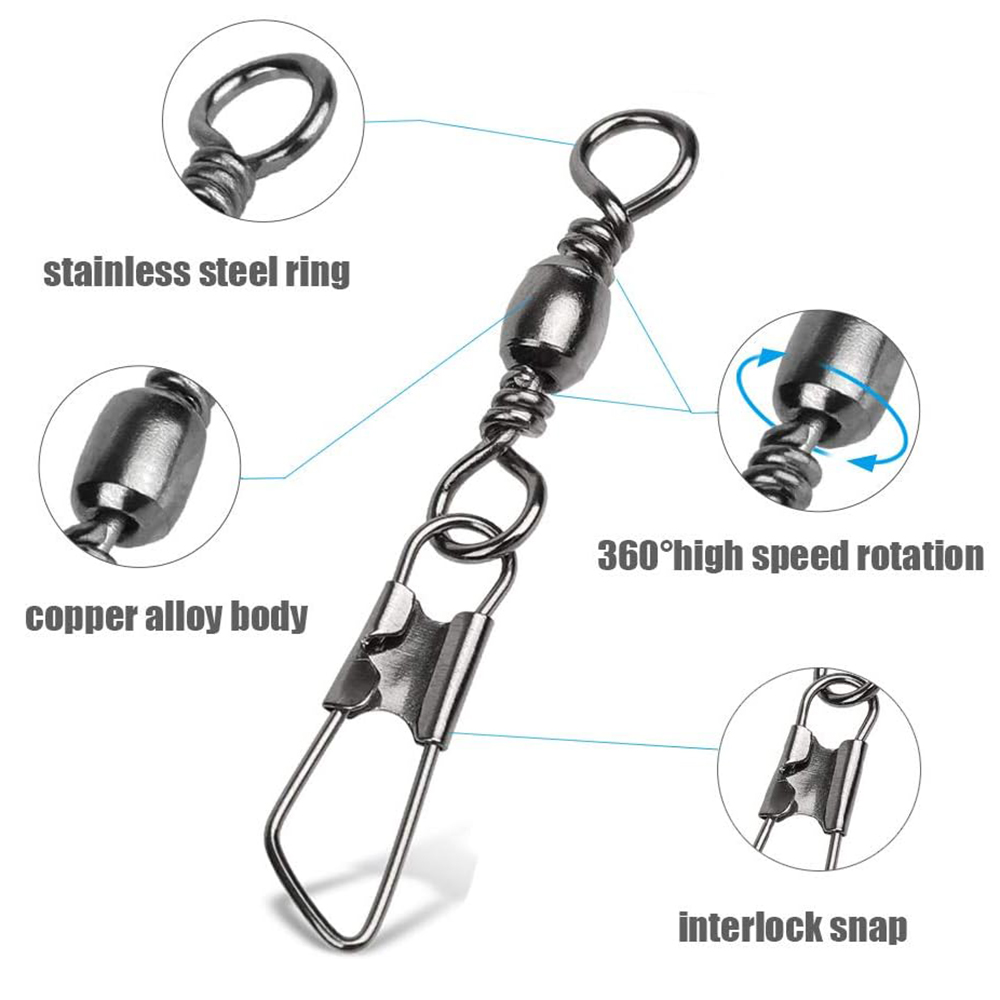 50Pcs Snap Swivel Baja Anti Ka - Freshwater Line ulasan dan harga