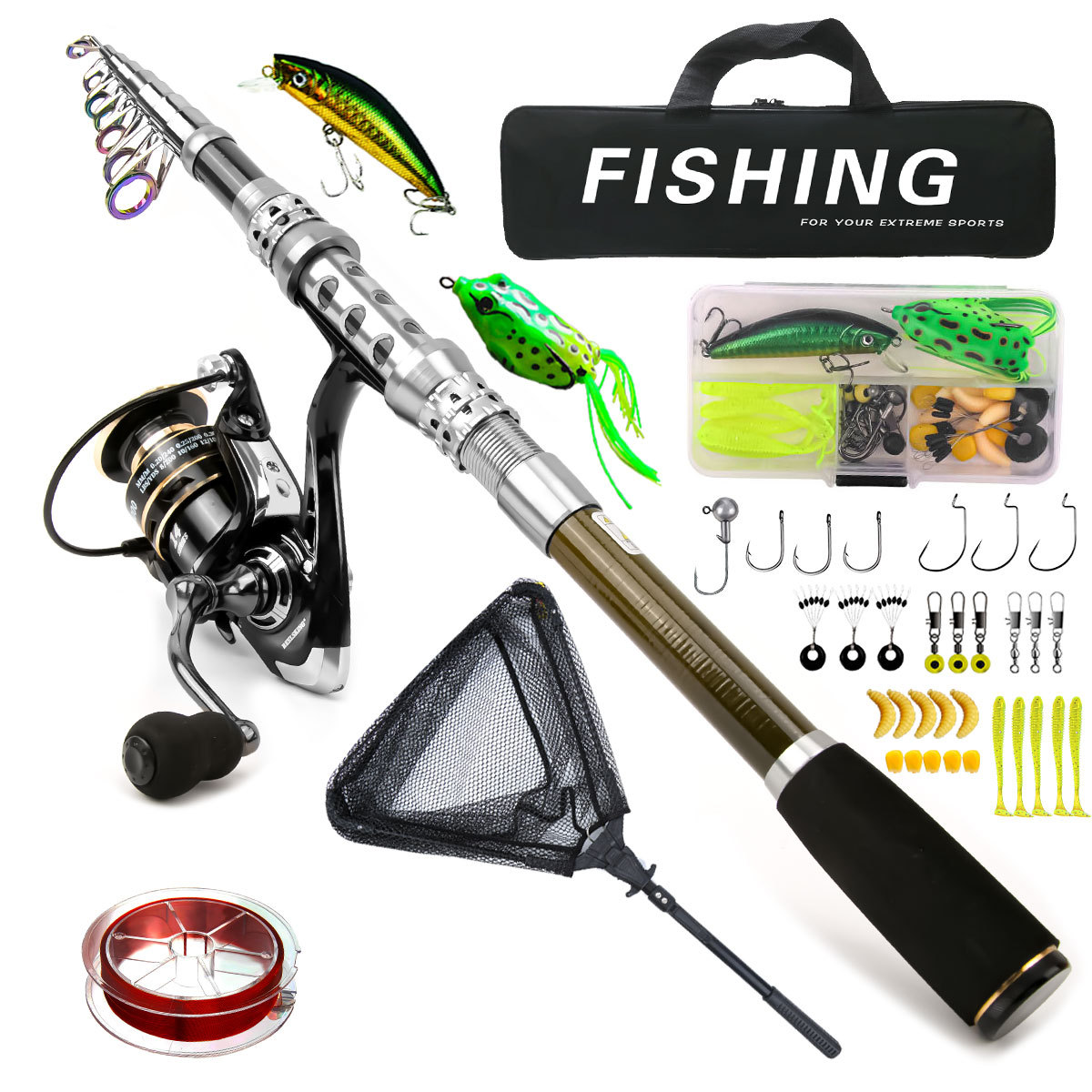 Set Roda Joran Karbon Luya Jor - Freshwater Line ulasan dan harga